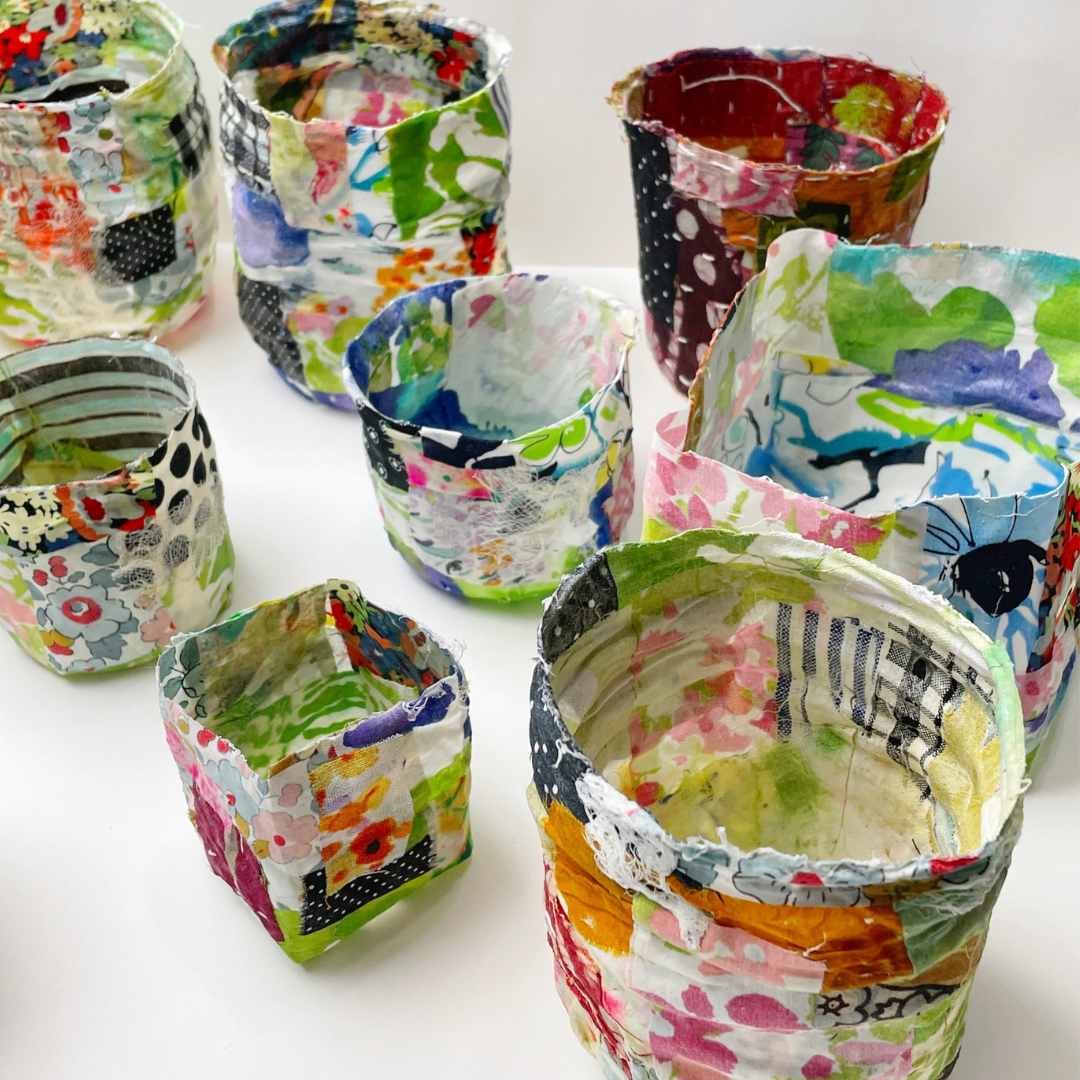 Mixed media fabric bowls by Roben-Marie Smith