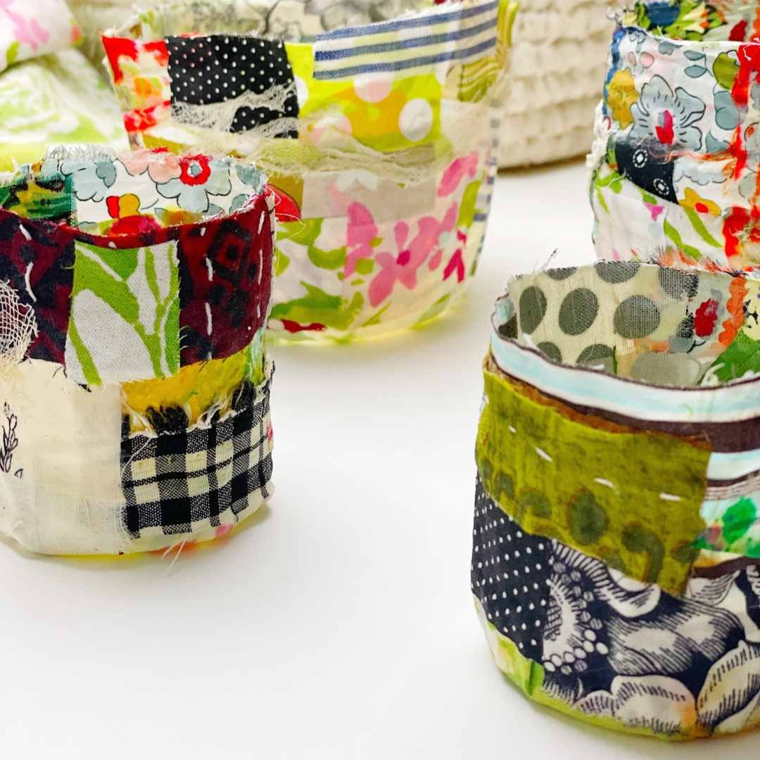 Mixed media fabric bowls by Roben-Marie Smith