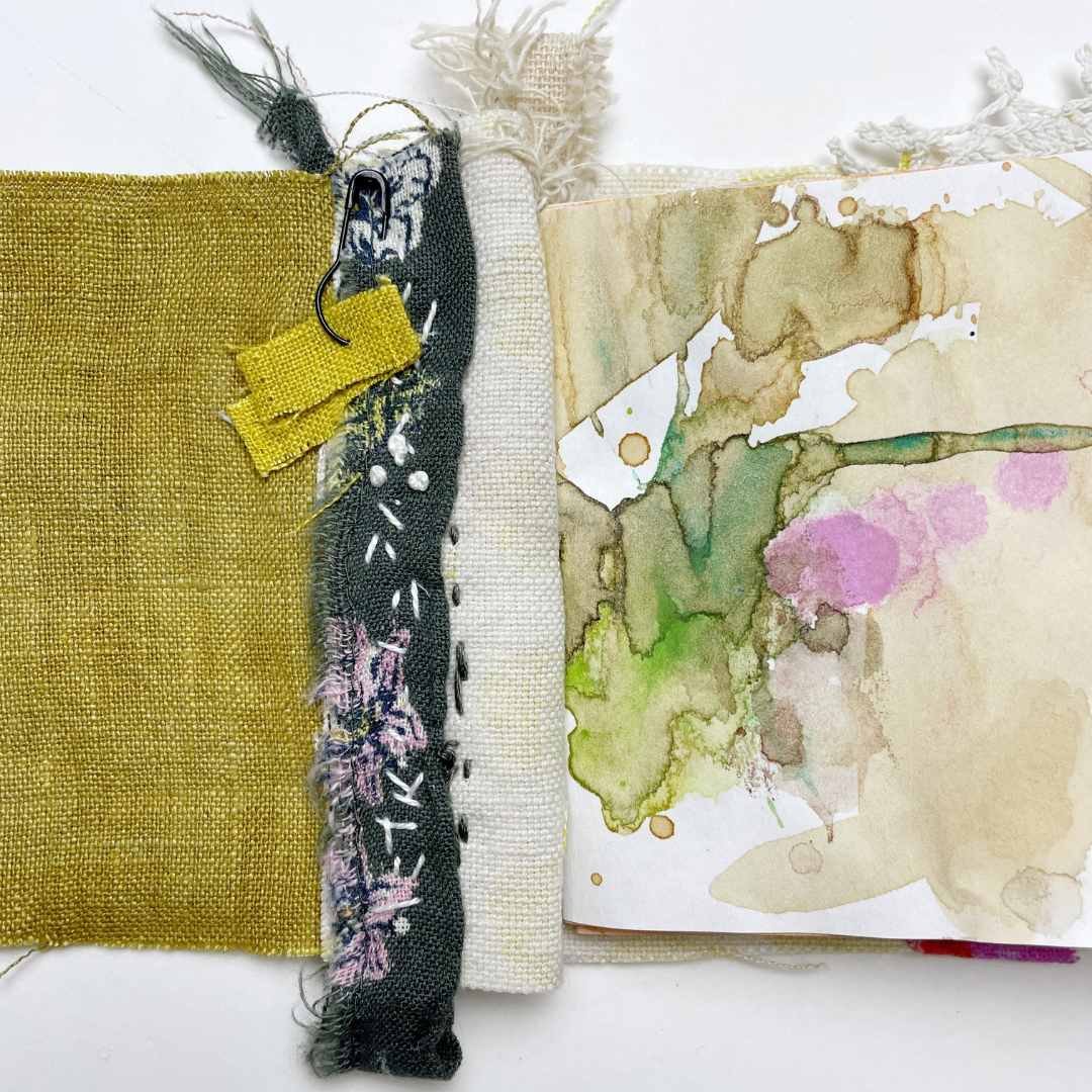 Fabric art journal with slow stitching by Roben-Marie Smith
