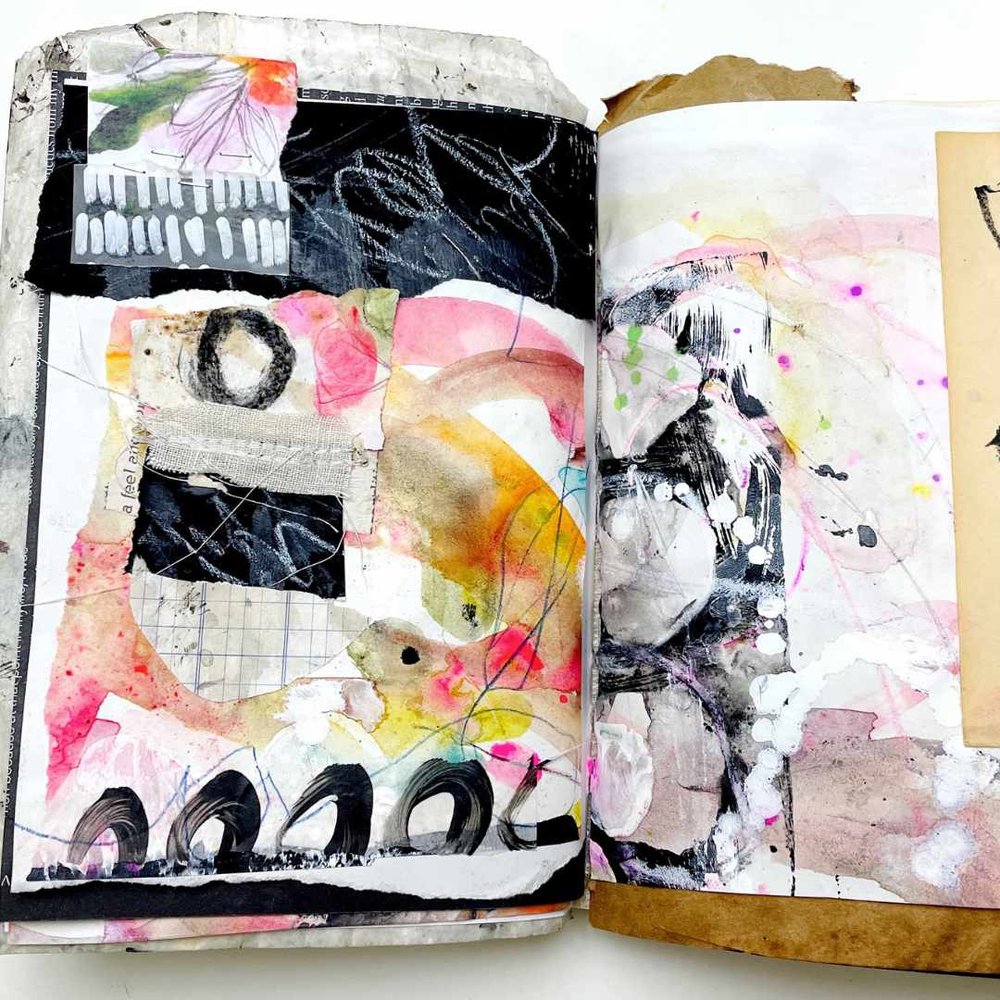 Creating Mixed Media Collage In Your Art Journal With Paint And Paper