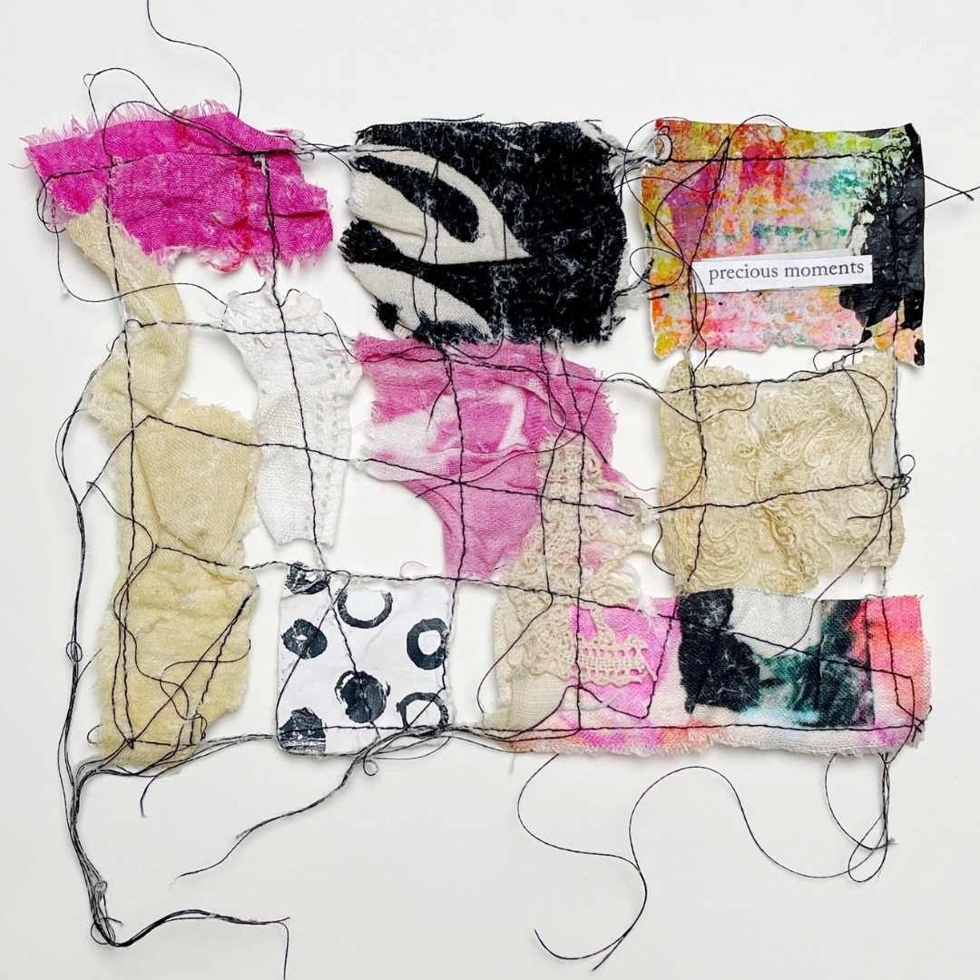 Day 94/100 - &quot;Precious Moments&quot; The 100 Day Project 2024​​​​​​​​
#100daysofwishingthreads
​​​​​​​​

#fabric #thread #textiles #handmadelife #artistsatwork #artprocess #artcommunity #mixedmediaartists #textileartists #mixedmediaartist #the10