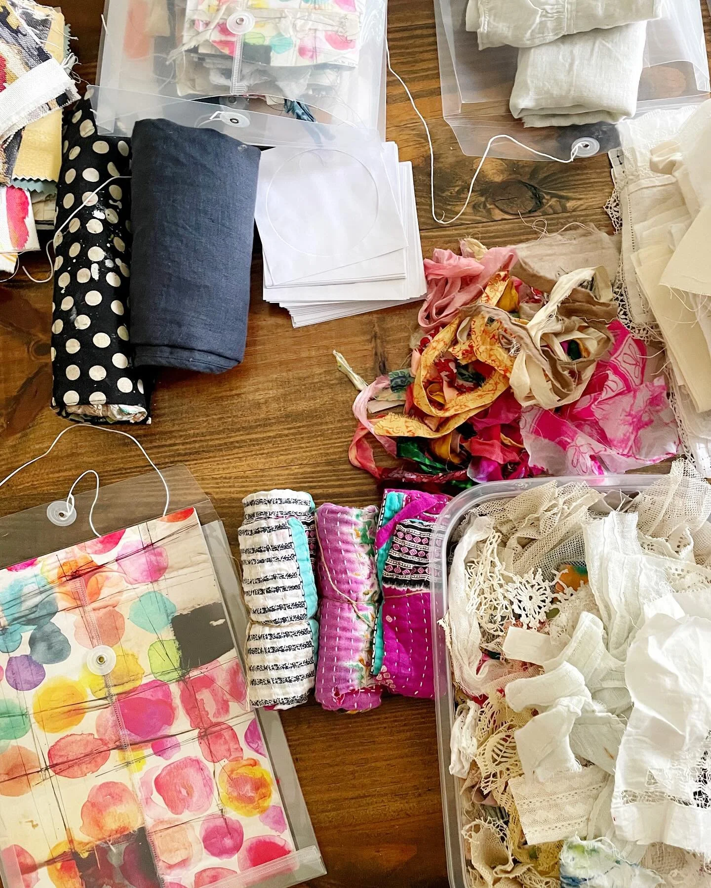 Gathering all the goodies for my art retreat at @artistsrisingretreats ❤️