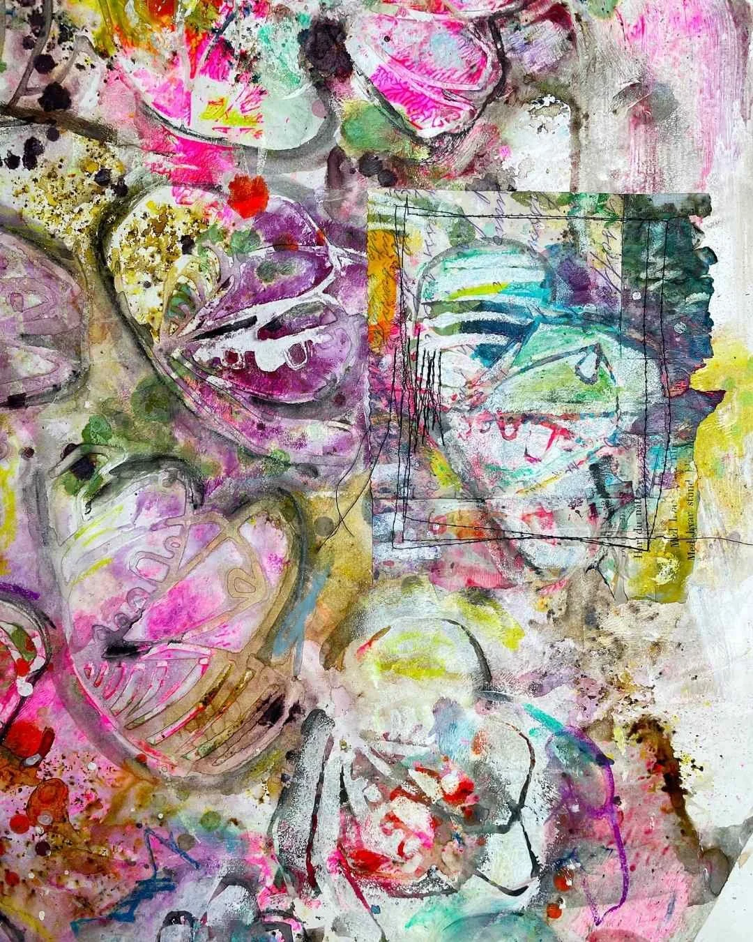 Quick + Loose Collage Papers with Stencil Masks | Roben-Marie Smith