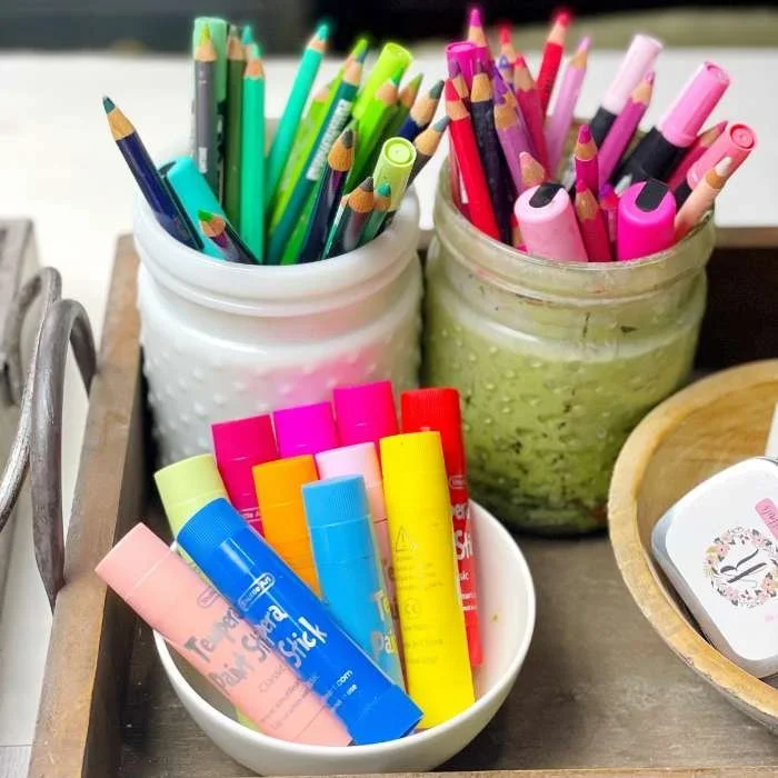 Mixed Media Mark-Making Tools on My Art Table | Roben-Marie Smith