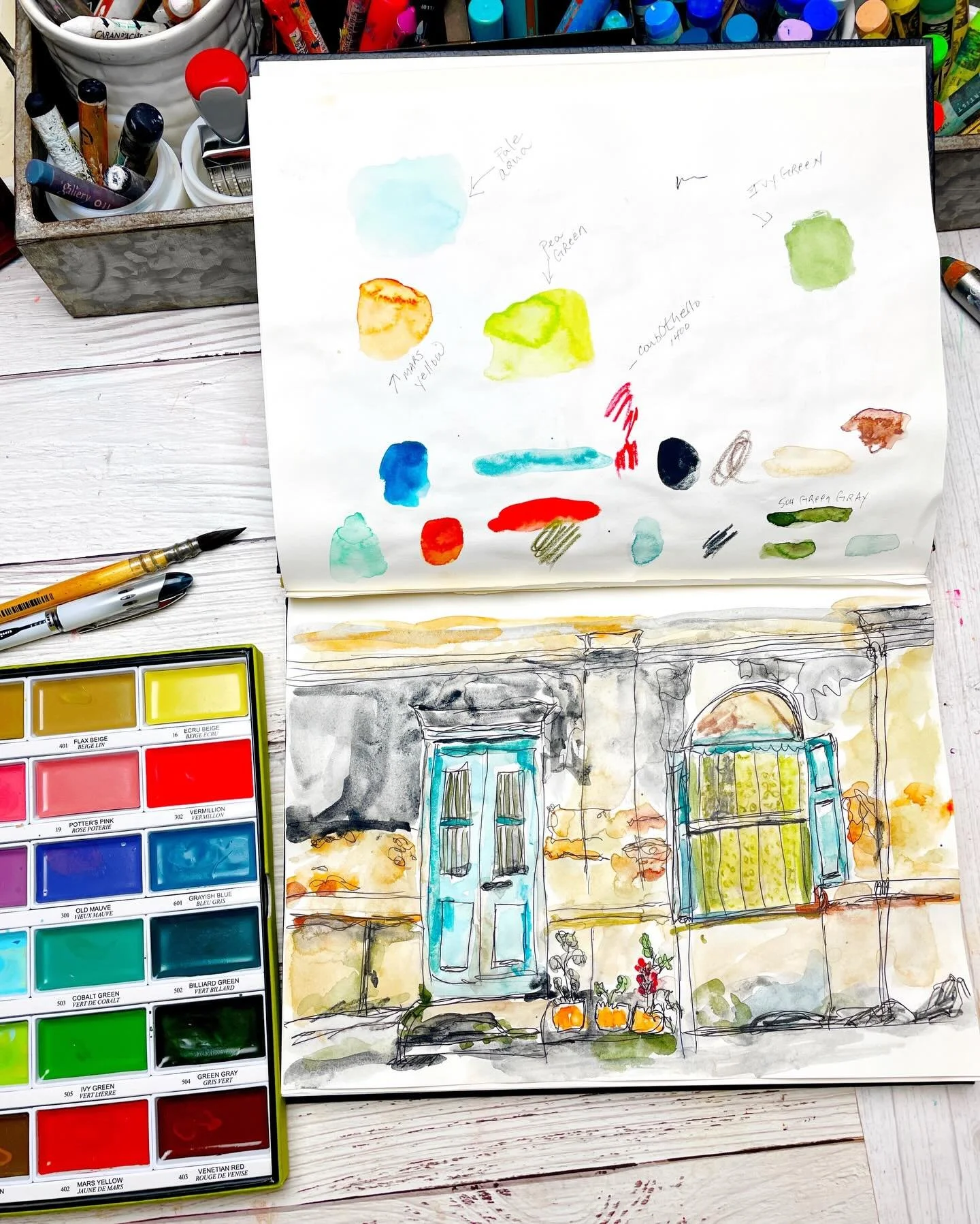 And we&rsquo;re off! The 100 Day Project started today. My theme is 100 Days of Creative Drifting: a Sketching Practice. 
⠀⠀⠀⠀⠀⠀⠀⠀⠀
Decided to start with a blind contour drawing and then a contour drawing of the same image. 🖋️
⠀⠀⠀⠀⠀⠀⠀⠀⠀
Practice, pr