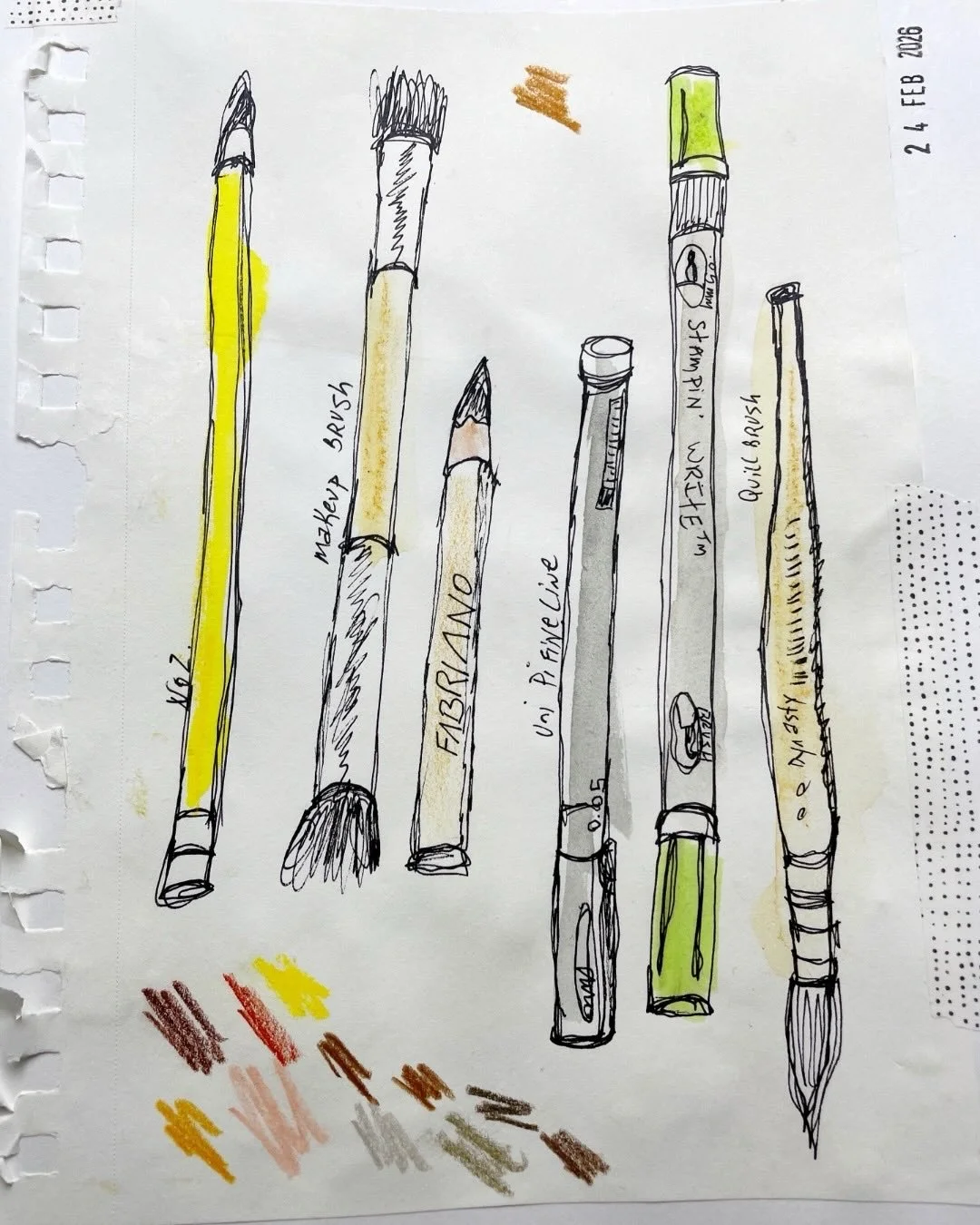 Every day &ldquo;art&rdquo; objects sketched with pen. 🖋️ I decided to add the reference so I took a photo, printed and glued into my sketchbook. It will be nice to look back and recall what I was sketching. 
⠀⠀⠀⠀⠀⠀⠀⠀⠀
Day 3: 100 Days of Creative Dr