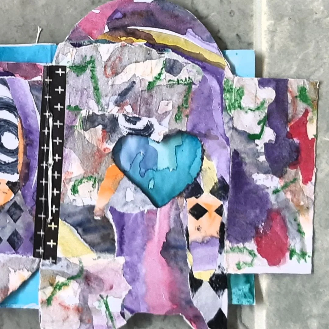 Watercolor Heart Collage Flip Book by Deborah Baker