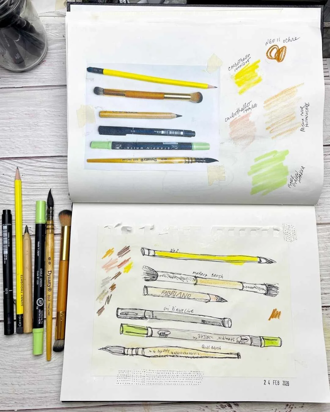 Sketching Drawing Tools: Pencil and Brush Study