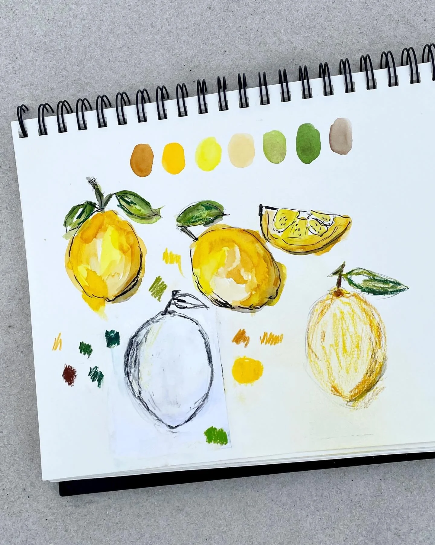 Lemons with pens, pencils and watercolors - Day 42 🍋

I attempted a lemon slice and I&rsquo;m afraid it was quite dreadful, so I glued some paper over it and pencil sketched a new lemon over it. 😂

100 Days of Creative Drifting: a Sketching Practic