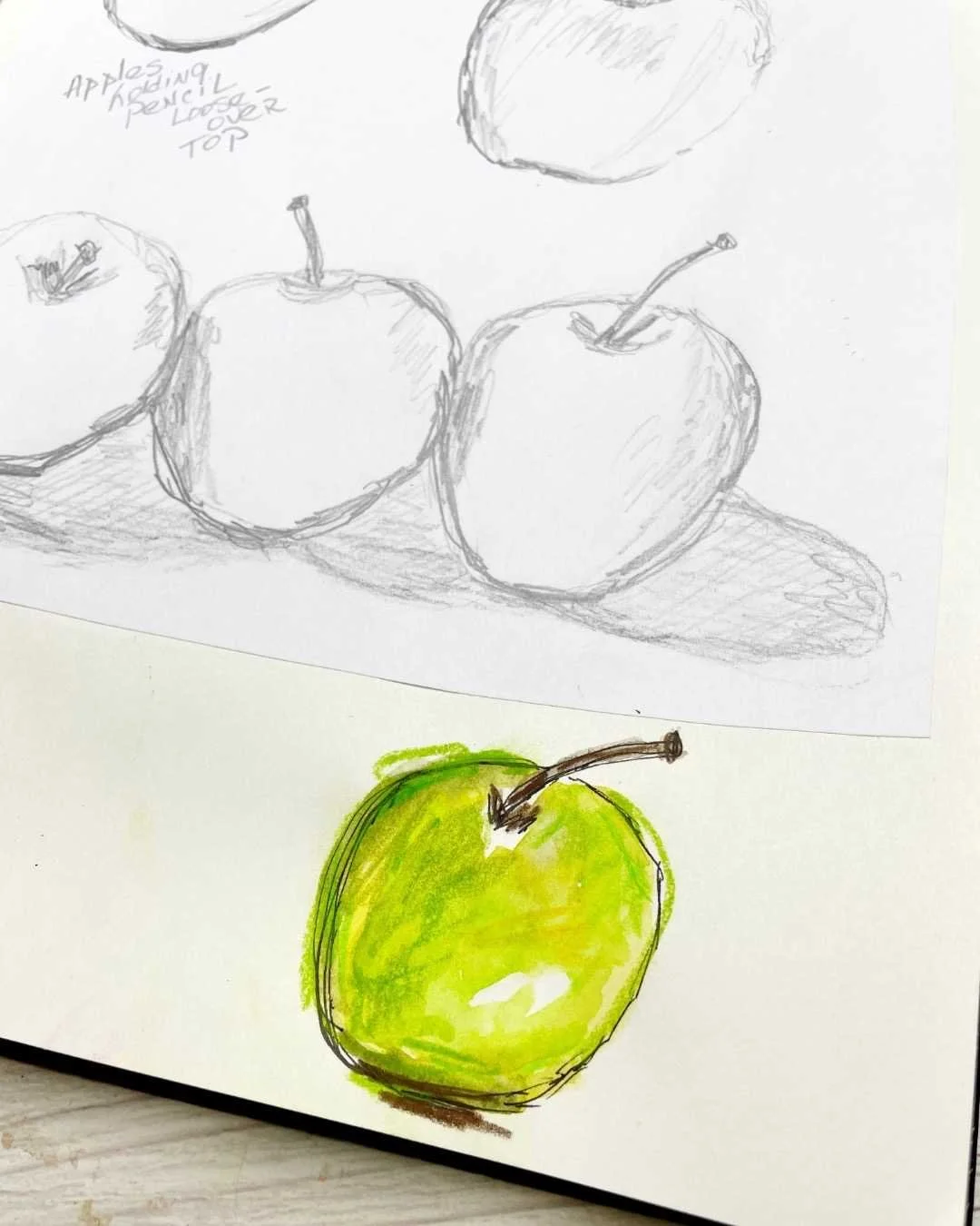 Beginner Apple Drawing Practice with Simple Shapes