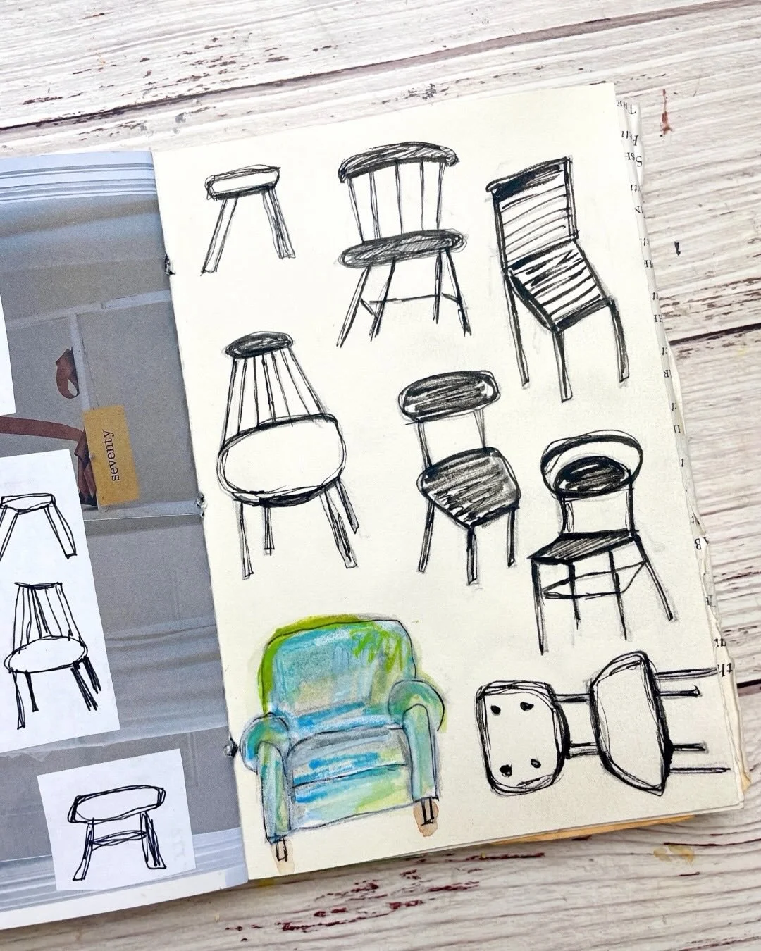 Wonky chairs for Day 66. 🪑

100 Days of Creative Drifting: a Sketching Practice #dothe100dayproject #sketchbook #sketching