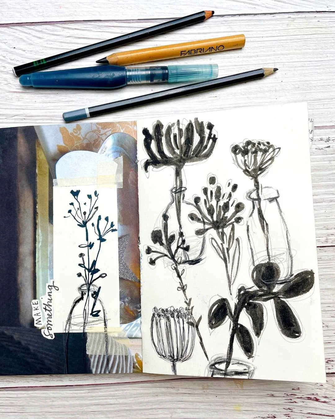 Botanical Ink Sketches Inspired by Seed Pods and Garden Stems