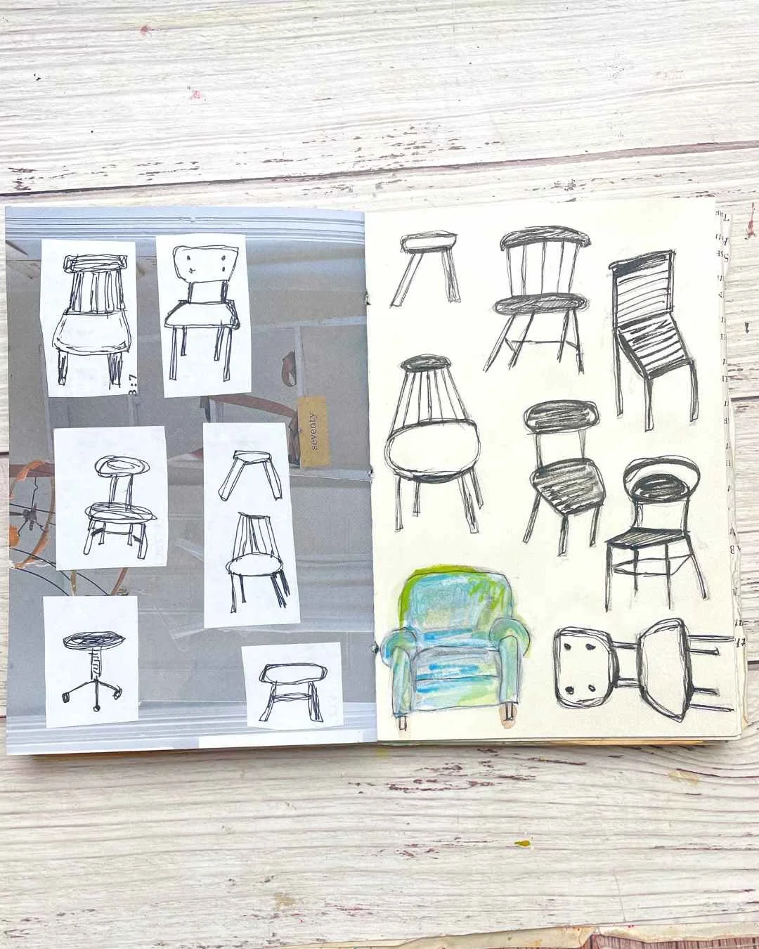 Chair Sketch Studies Inspired by Everyday Furniture Shapes