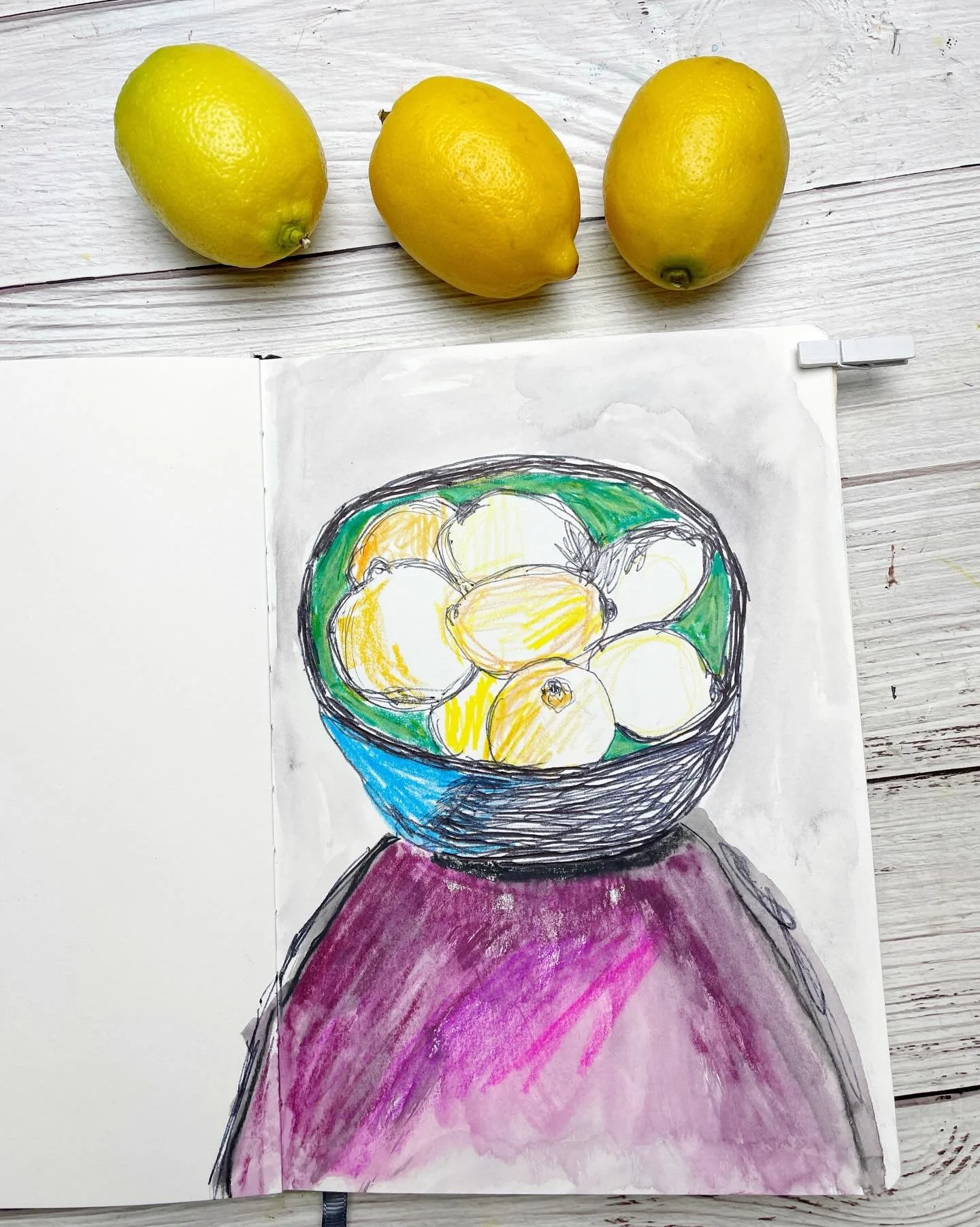 Lemons in a bowl I discovered in the back of my cabinet 😂 - Day 72. 🍋

Thanks @alimackie.art for your new Sketchbook Playdate Miniseries.  I&rsquo;m loving it!

100 Days of Creative Drifting: a Sketching Practice #dothe100dayproject #sketchbook #sk