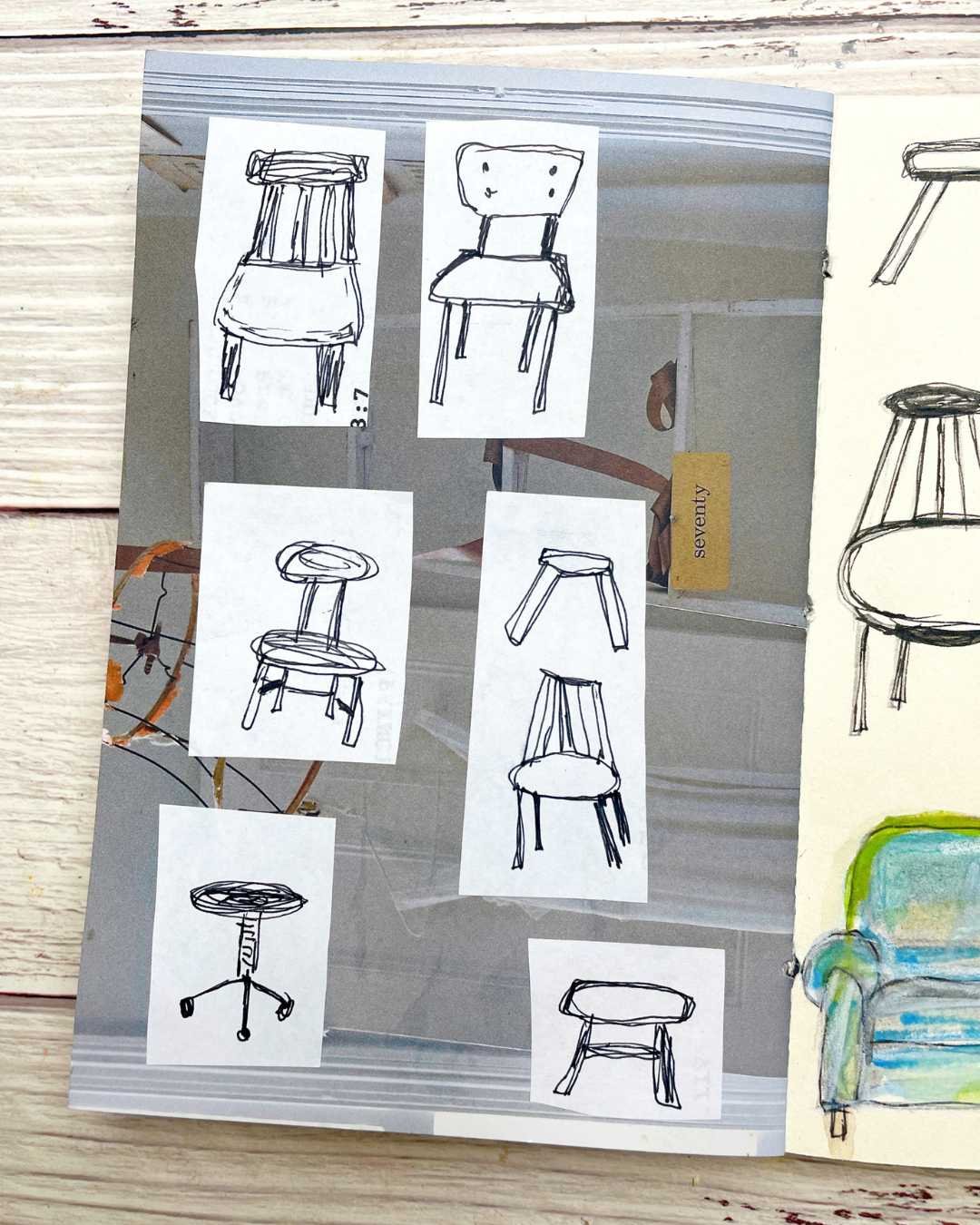 Chair Sketch Studies Inspired by Everyday Furniture Shapes