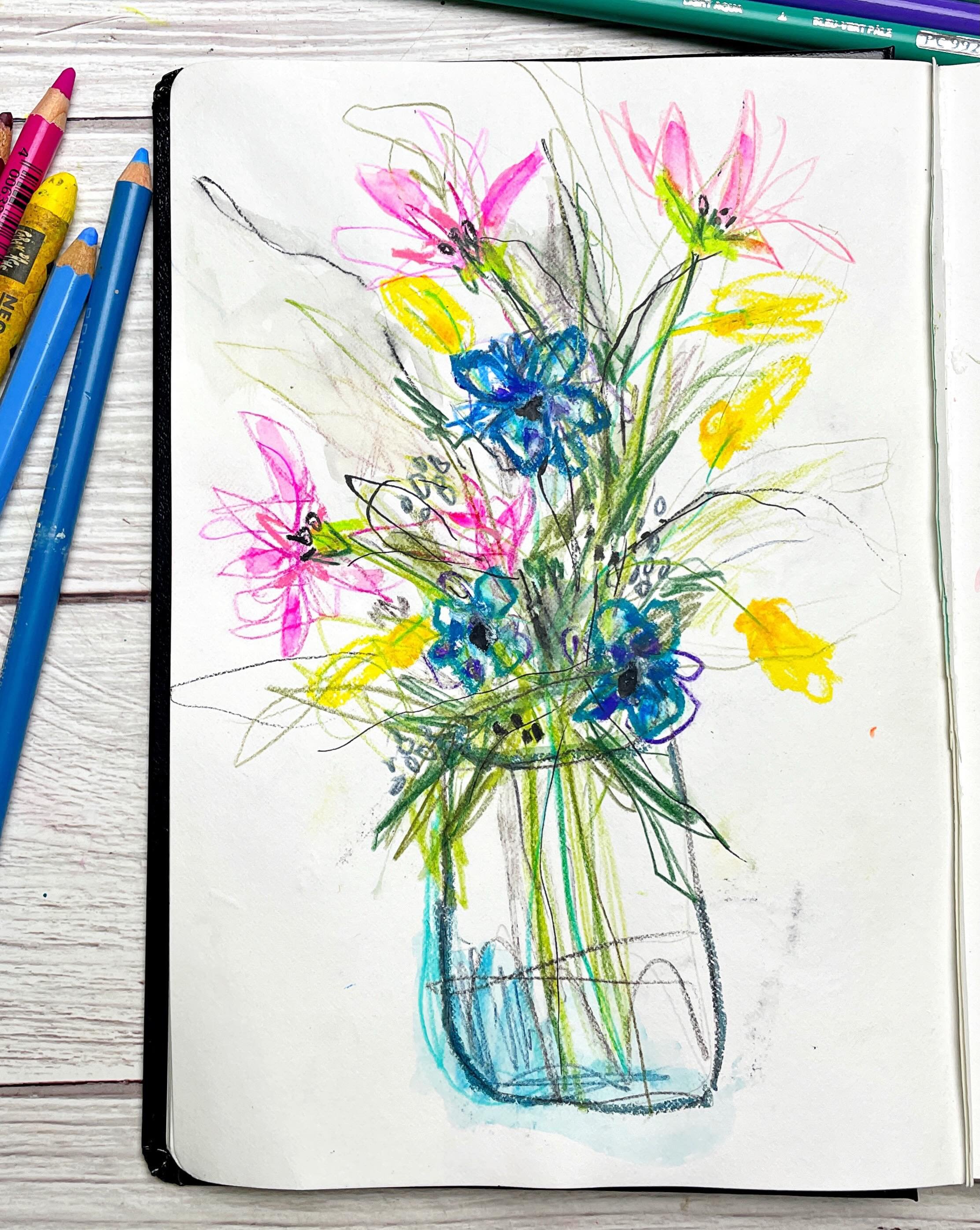 Floral sketch with pencils, watercolor and pen - Day 91

100 Days of Creative Drifting: a Sketching Practice

Daily sketching &bull; sketchbook inspiration &bull; art journaling &bull; mixed media art &bull; creative practice &bull; sketch a day
#dot