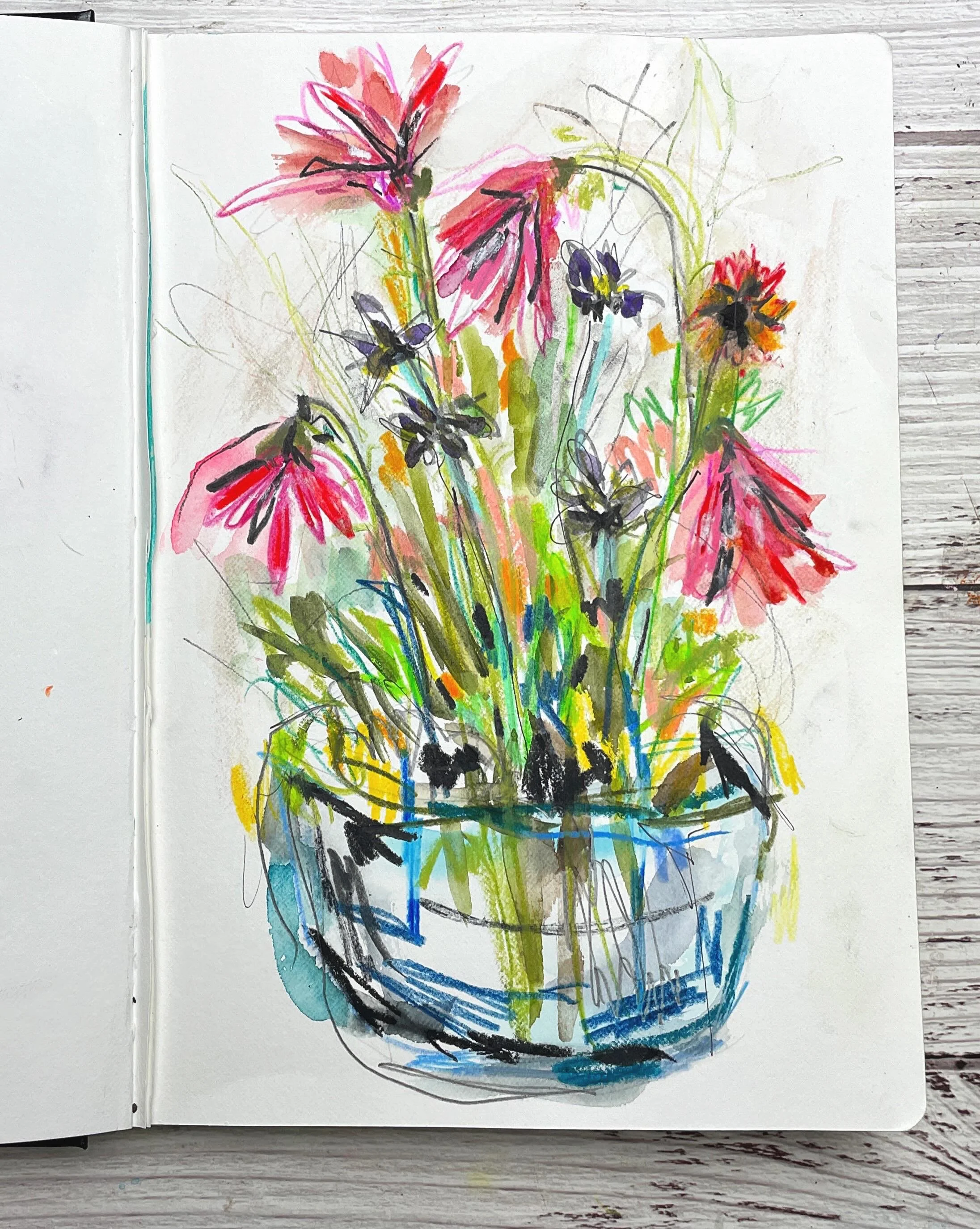 Floral sketch with pencils, watercolor and pen - Day 95

100 Days of Creative Drifting: a Sketching Practice

Daily sketching &bull; sketchbook inspiration &bull; art journaling &bull; mixed media art &bull; creative practice &bull; sketch a day
#dot