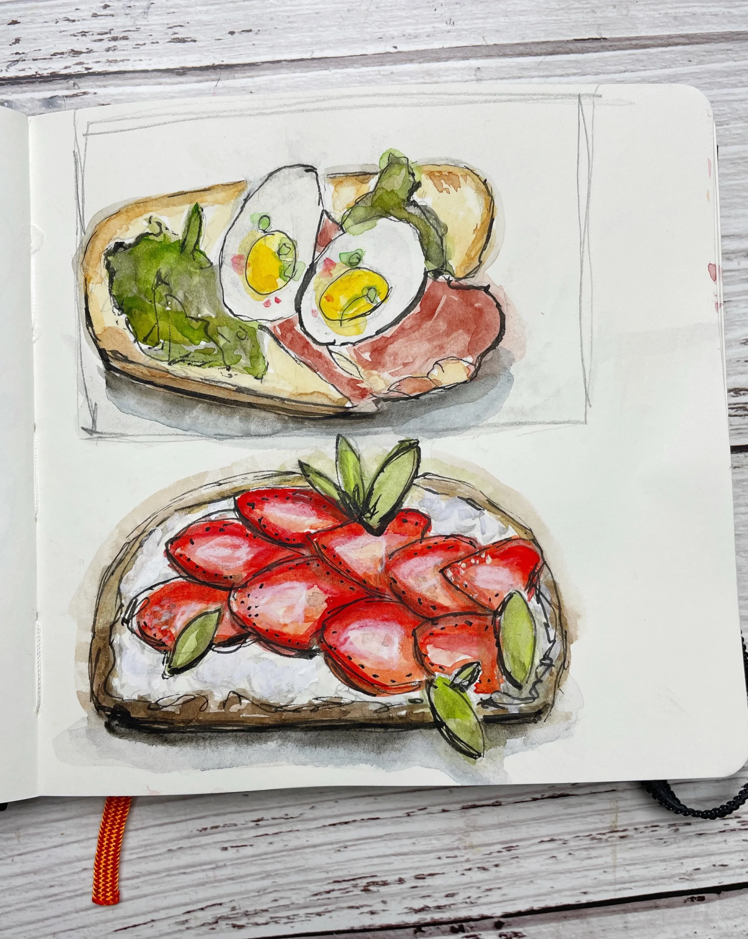 Toast sketches with pencils, watercolor and pen - Day 96

100 Days of Creative Drifting: a Sketching Practice

Daily sketching &bull; sketchbook inspiration &bull; art journaling &bull; mixed media art &bull; creative practice &bull; sketch a day
#do