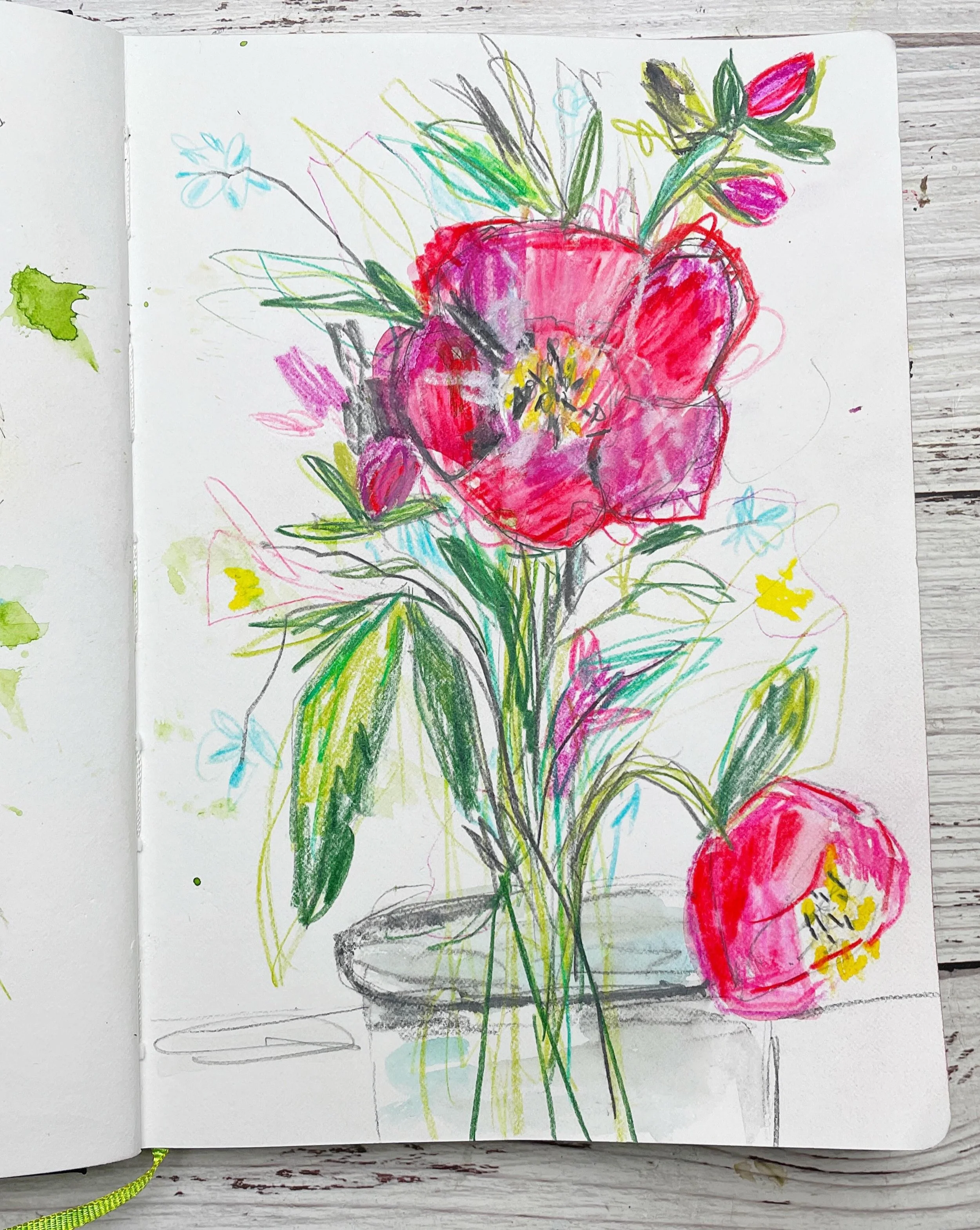 Floral sketch with pencils, watercolor and pen - Day 98

100 Days of Creative Drifting: a Sketching Practice

Daily sketching &bull; sketchbook inspiration &bull; art journaling &bull; mixed media art &bull; creative practice &bull; sketch a day
#dot