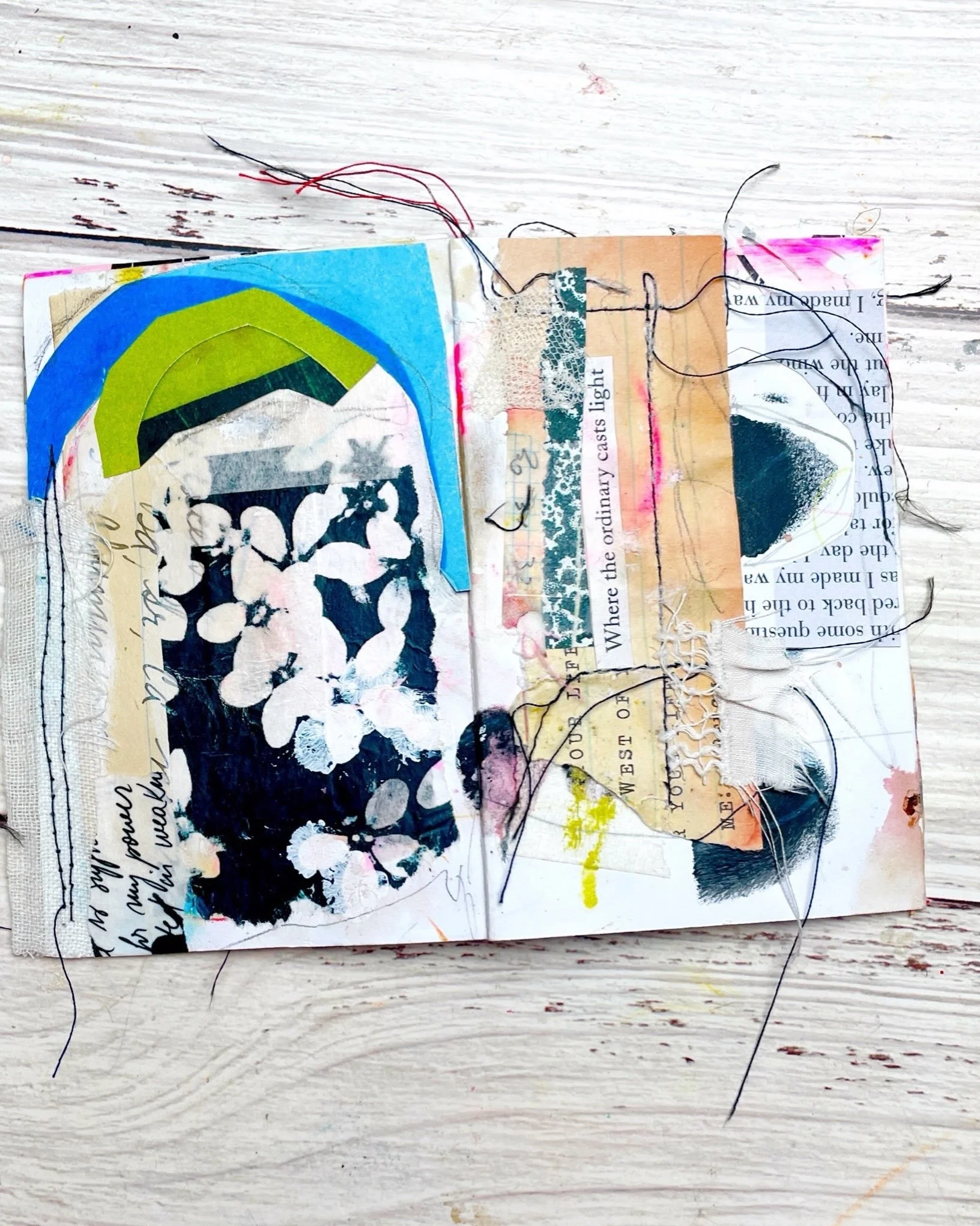 Front and back covers from my handmade mixed media art zine &mdash; a playful mix of collage, painted papers, found images, mark making, texture, and layered details.

#zines #zinemaking #mixedmediart #zines Thanks Kristin Peterson for her Zine Madne