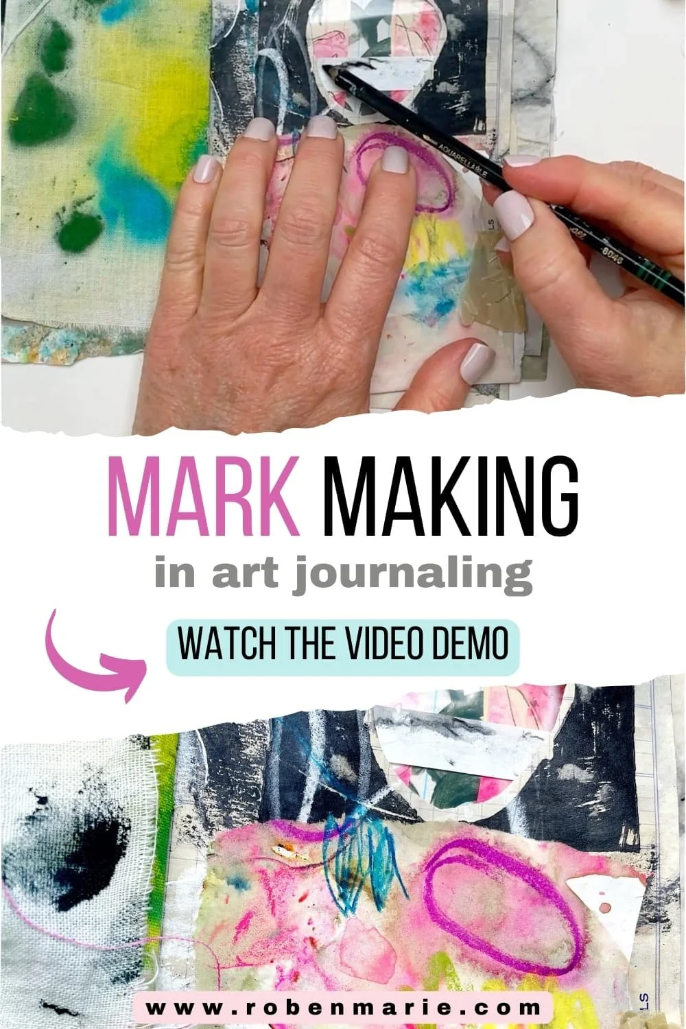 Mark Making with Handmade Art Brushes Video Tutorial with Roben-Marie Smith