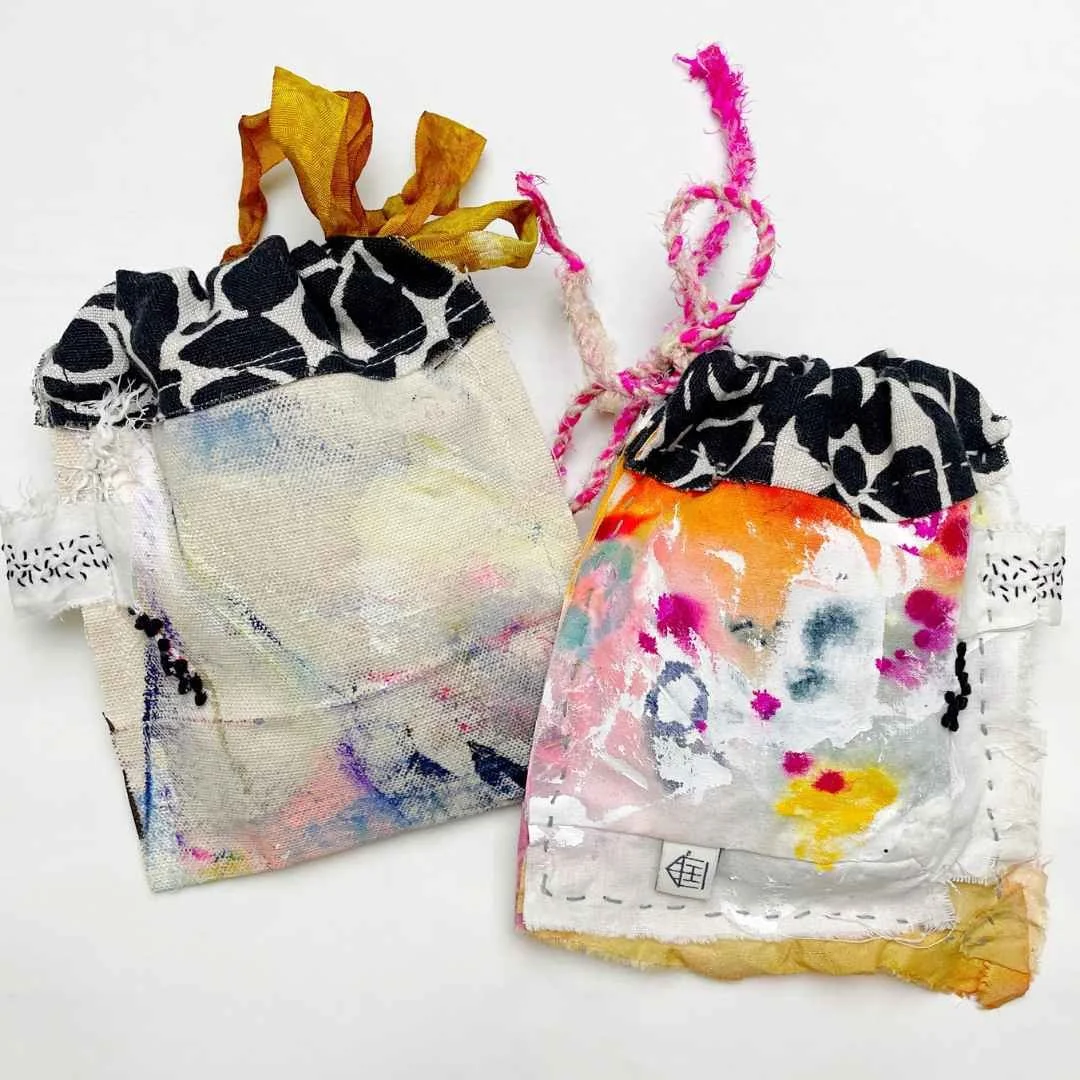 Inside the Roben's Nest: A Peek at Inky Fabric Drawstring Pouches