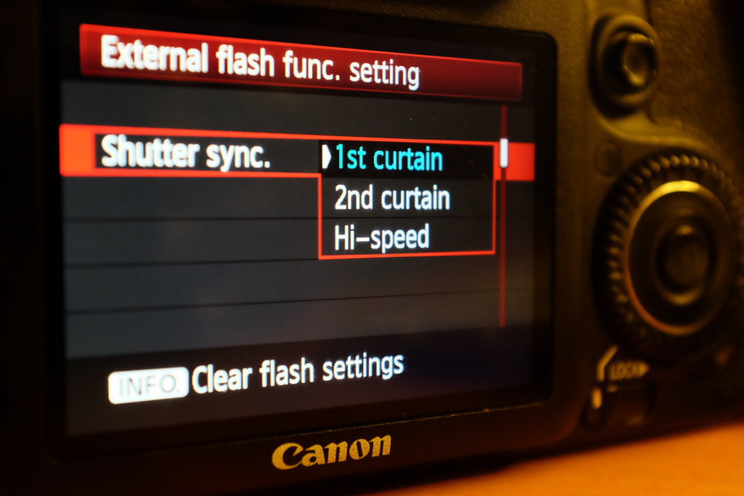 Setting the shutter sync settings