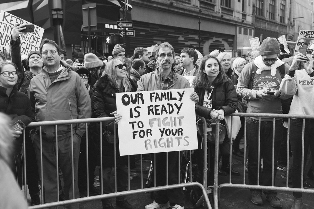  New Yorkers march in protest of President Donald J. Trump's inauguration at the NYC Women's March. 