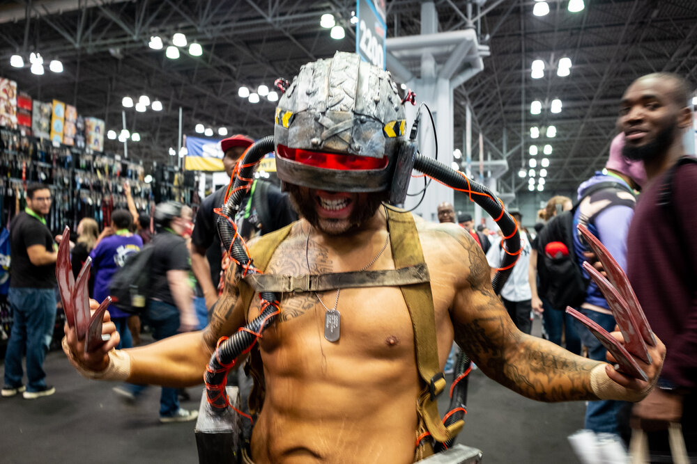  A cosplayer dressed as Weapon X at NYC ComicCon 