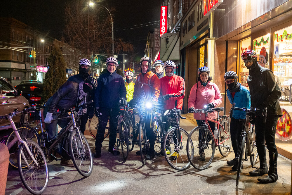  Some of the NYCC cyclists after the Dyker Heights Lights ride 