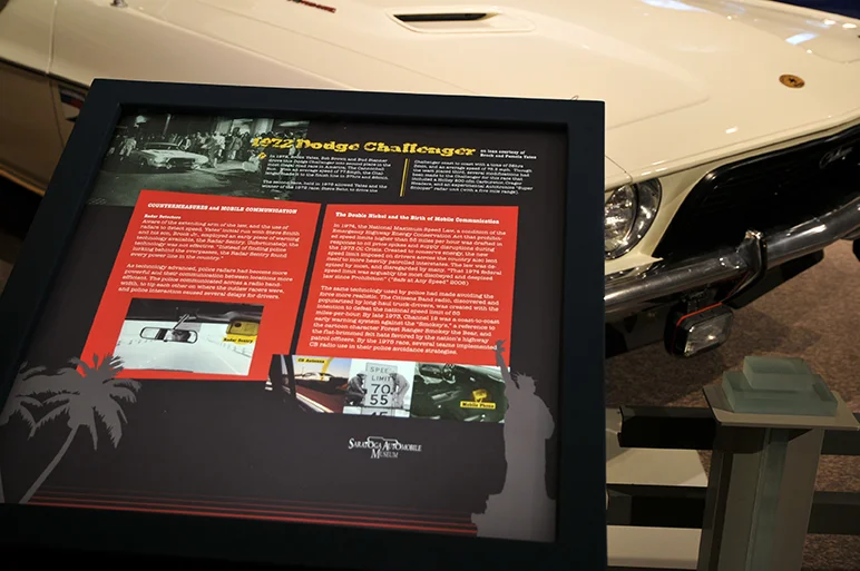 Cannonball Run Exhibition Label