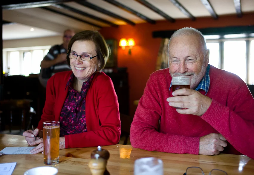 Mum & Dad, Pub, Upper Slaughter, June 2013