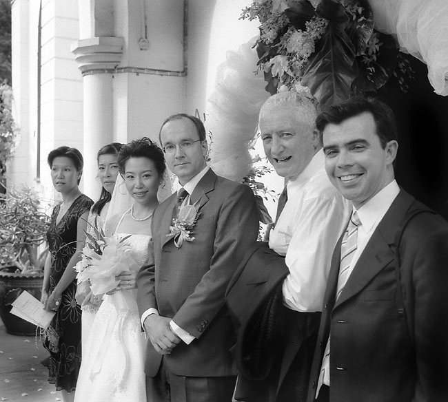 Warwick Kneale second from right at Khun Aoi & The Colonel's Wedding, Bangkok