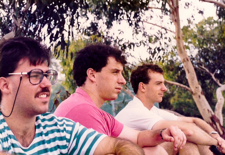  Tim, Jono &amp; Colin at Turramurra Tennis Courts sometime around Summer 1988/1989 