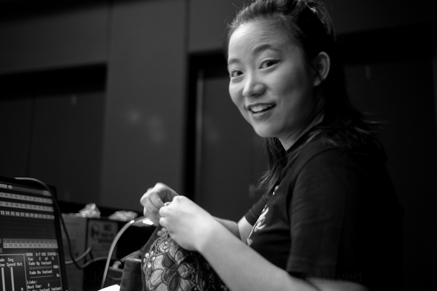  Amber Lin managing all the lighting &amp; sound 
