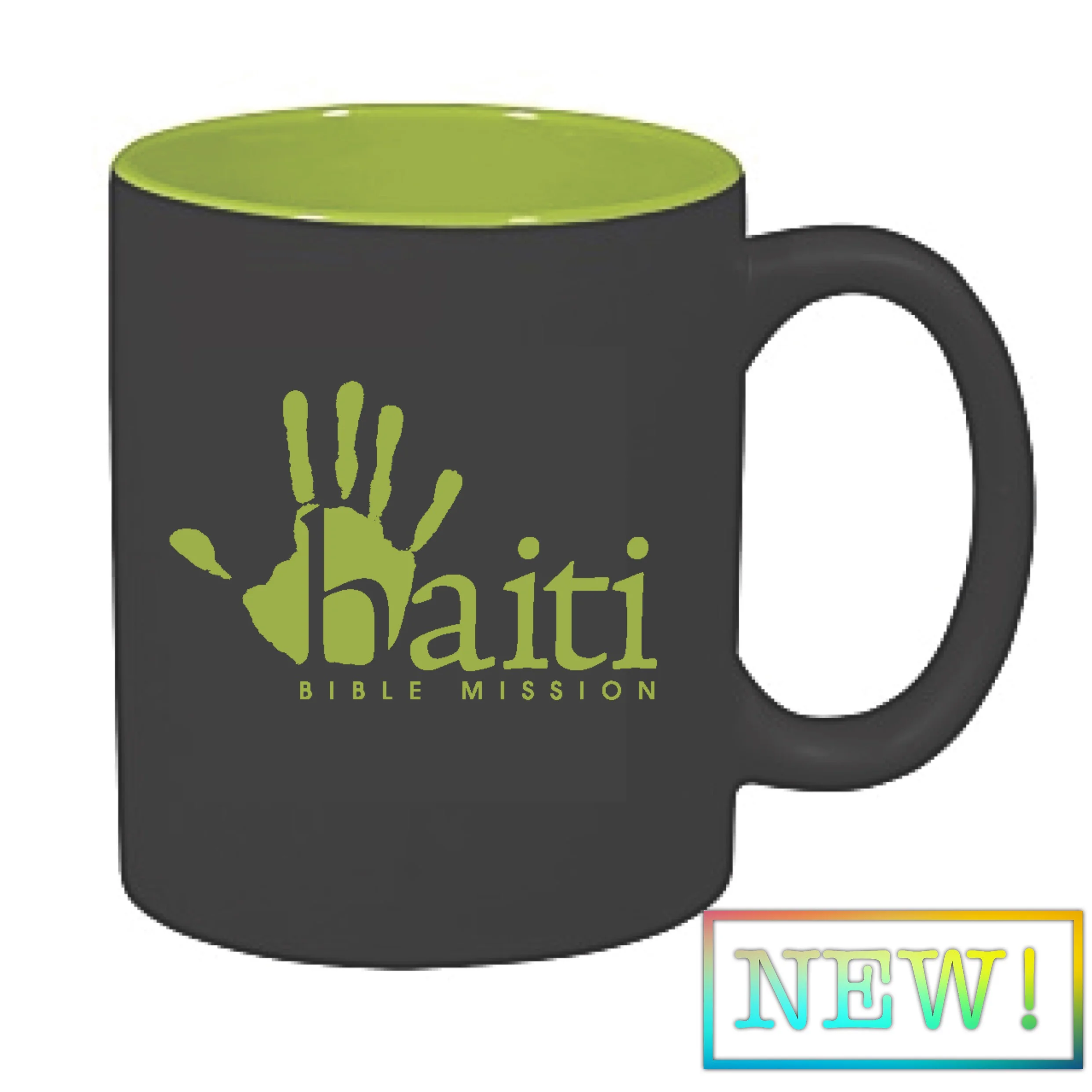 New Logo Mugs! 12 oz Matte Black with HBM Green interior.