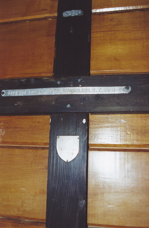 Memorial Cross for William Alexander Ford when sited in St. Mark's Church, Kaponga