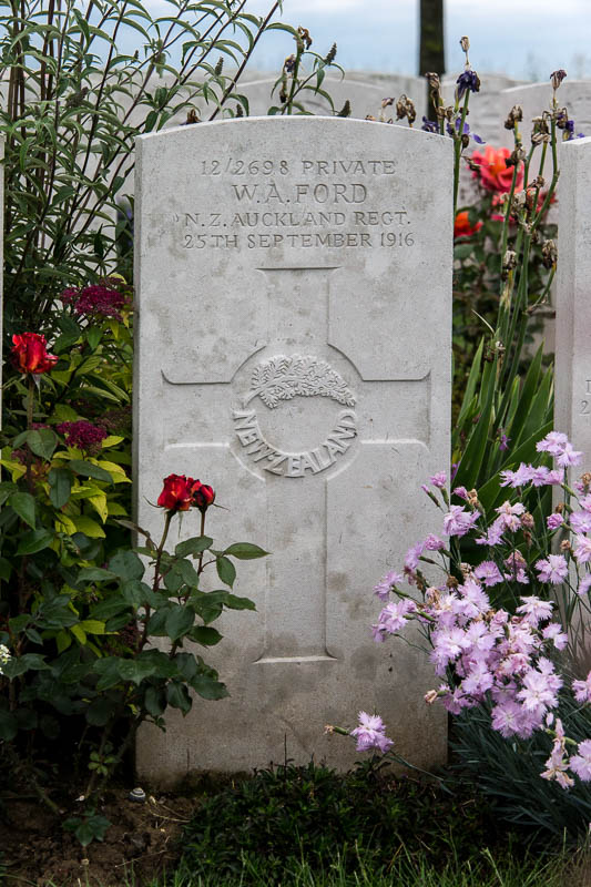 Grave of William Alexander Ford, Danzig Alley British Cemetery, plot 7, row F, grave 5