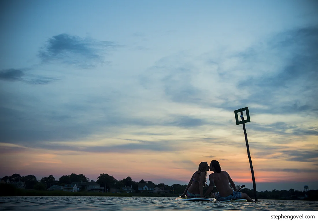 manasquan sup glimmer glass engagement photo session sunset