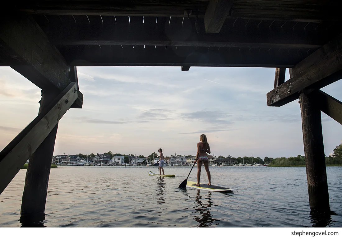 manasquan sup glimmer glass engagement photo session sunset
