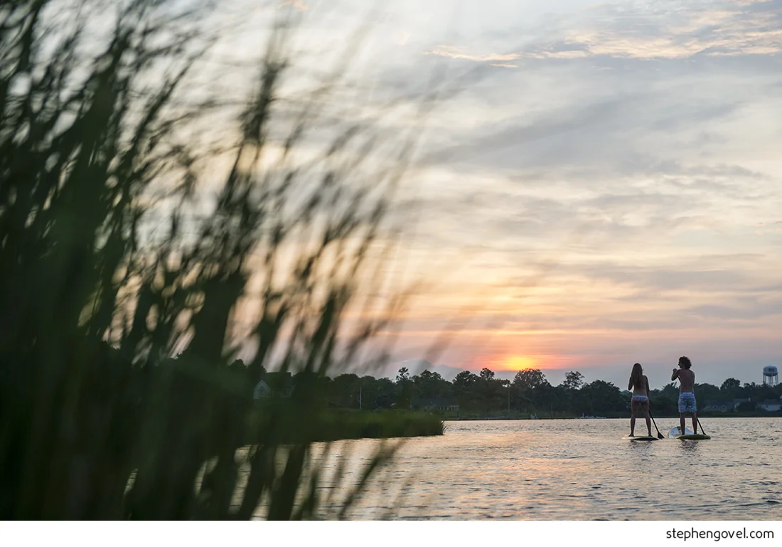 manasquan sup glimmer glass engagement photo session sunset