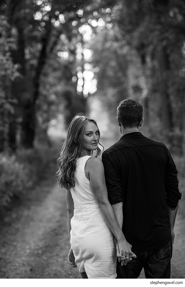 hot rod motorcycle classic car engagement photos forest woods sunset