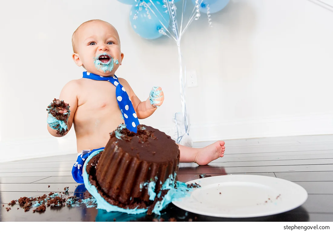 one year old cake smash funny