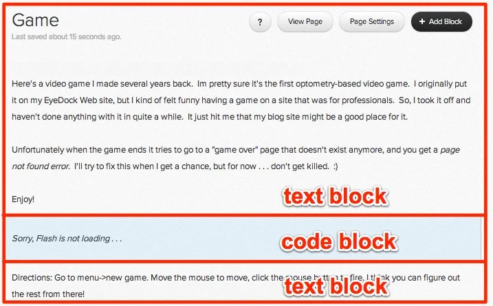 A blog post divided.