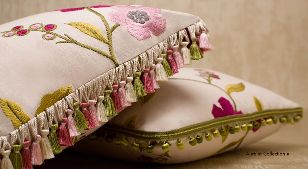 Aurelia Tassel Fringe (left) and Beaded Fringe (right) from Samuel & Sons