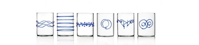 Deco blue shot glasses from Ichendorf