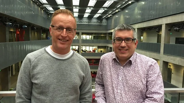 Warren Elsmore with host Bryan Burnett, picture courtesy of BBC