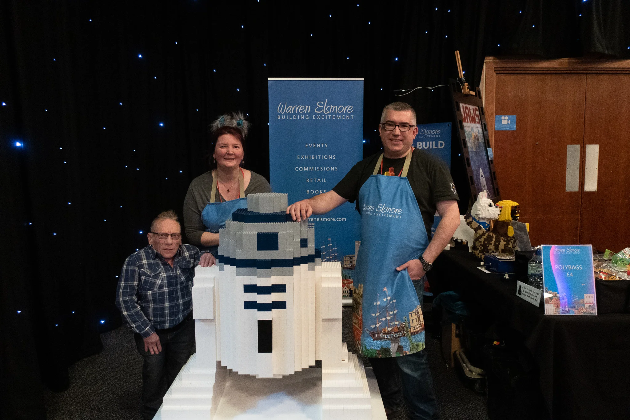 The team with R2D2 and actor Jimmy Vee