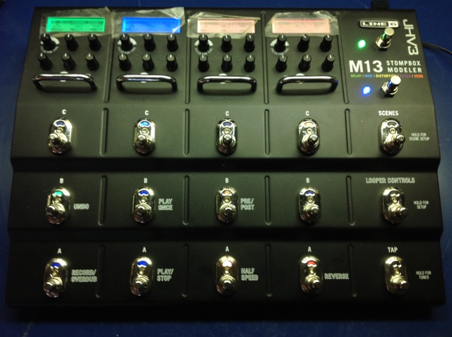  Showing Audio Upgrade (Output Control located on back face just behind LINE6 badge) two latching expression switches with total switch upgrade.&nbsp; 