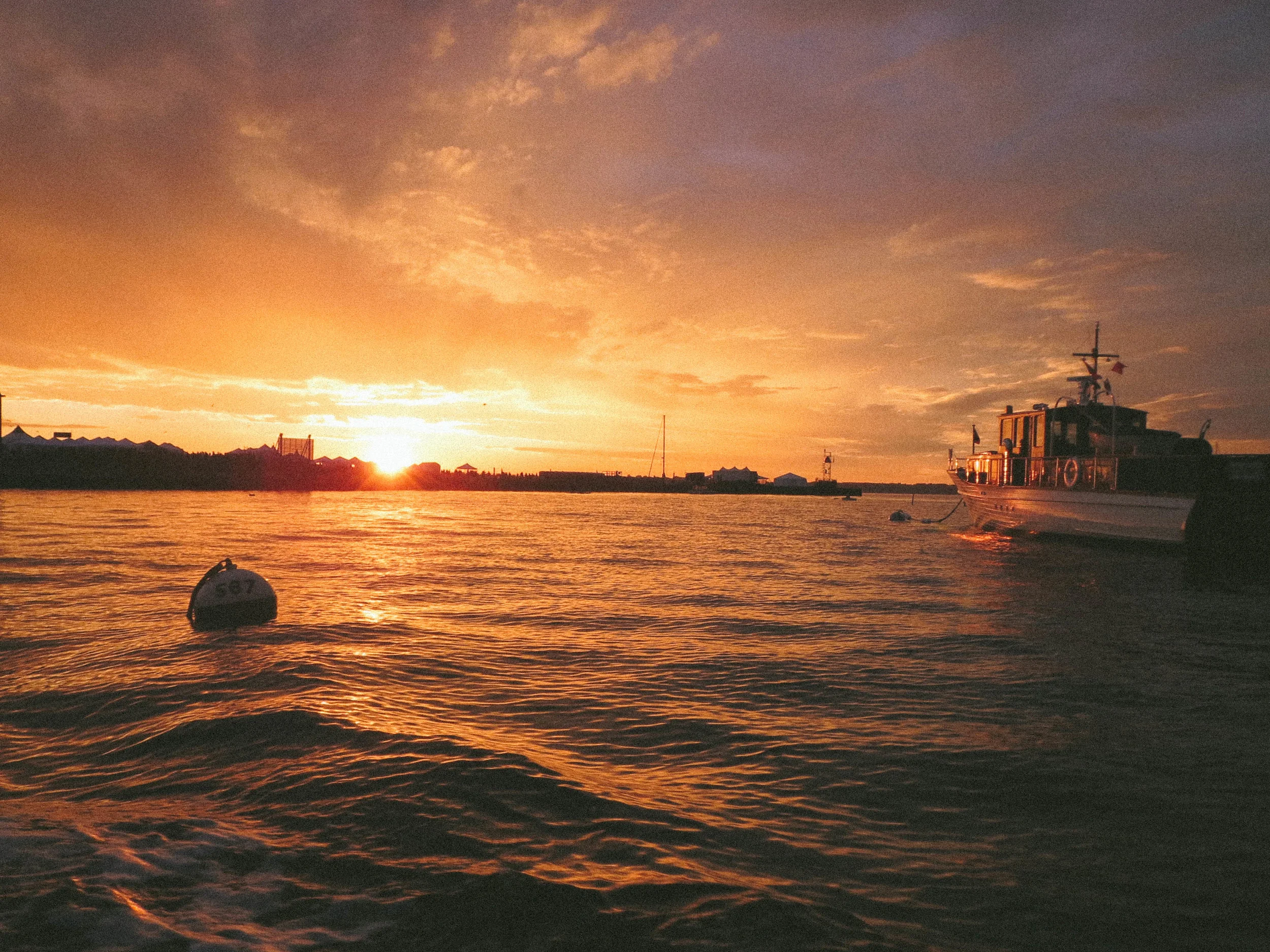 Sunset over Newport. 